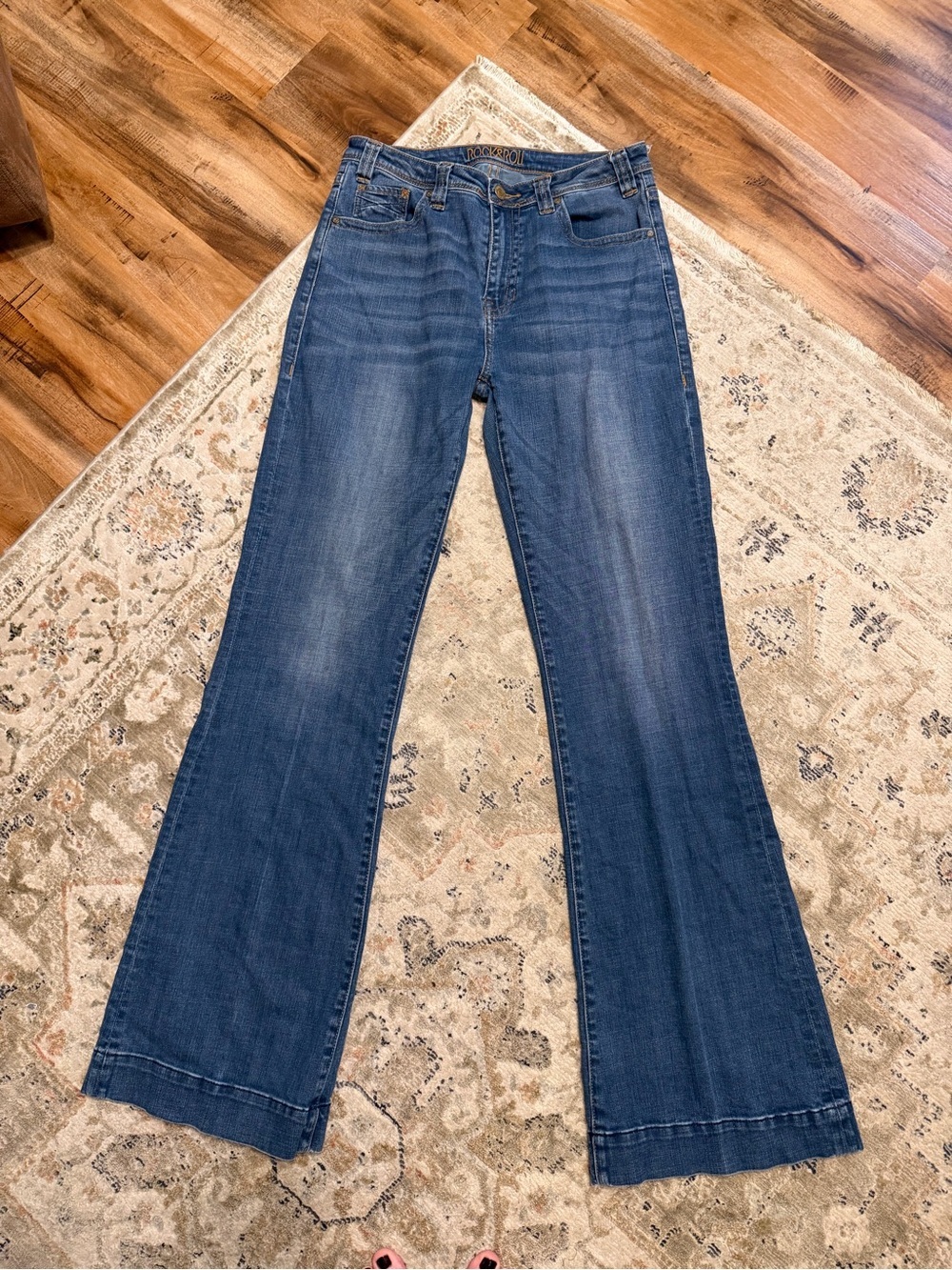 Wide-Leg Flare Jeans in Indigo Blue — Rock & Roll Cowgirl